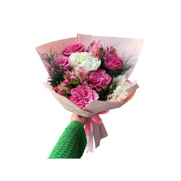 Buchet roz aniversar cu trandafiri