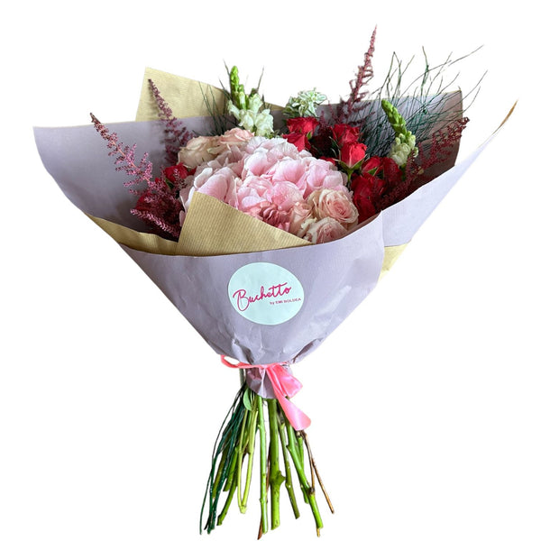 Buchet cu hortensie roz