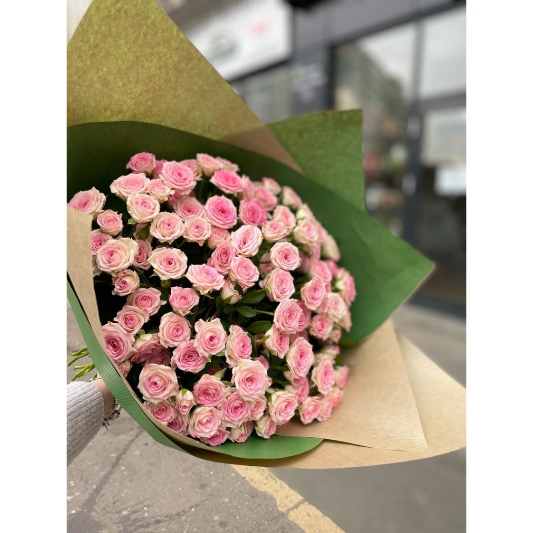 Buchet de Trandafiri Elegant, Roz - Buchet Superb din Trandafiri Roz - Aranjament cu Trandafiri Roz 